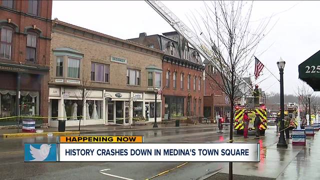 Medina Square businesses closed after historic building partially collapses