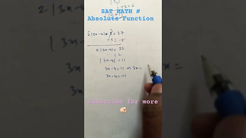 SAT solving absolute function problem🏹⚡️#satmath #youtubeshorts