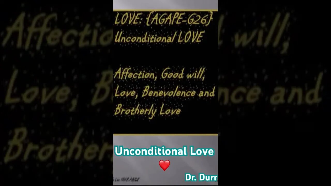 UNCONDITIONAL LOVE...