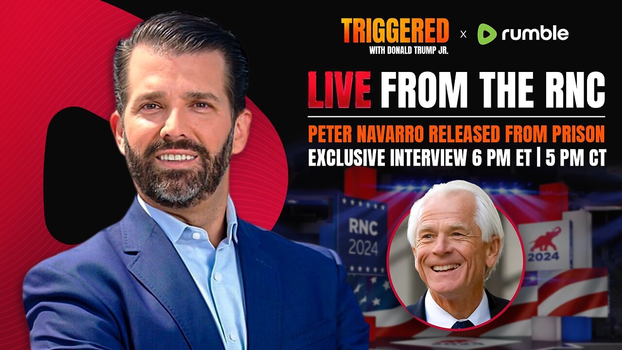 Peter Navarro w/ Donald Trump Jr.: released from prison, heads straight to the RNC!