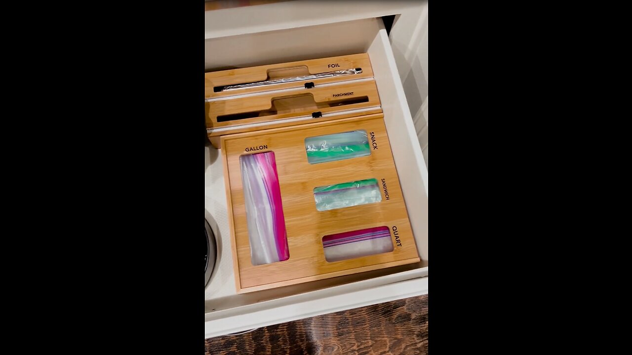 SpaceAid Bamboo Ziplock Bag Storage Organizer