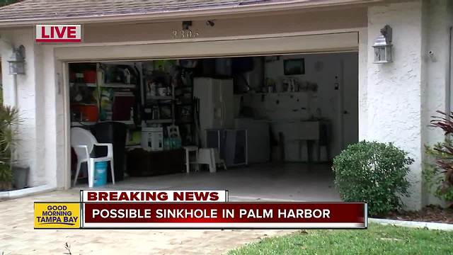 Woman evacuates sinking Palm Harbor home