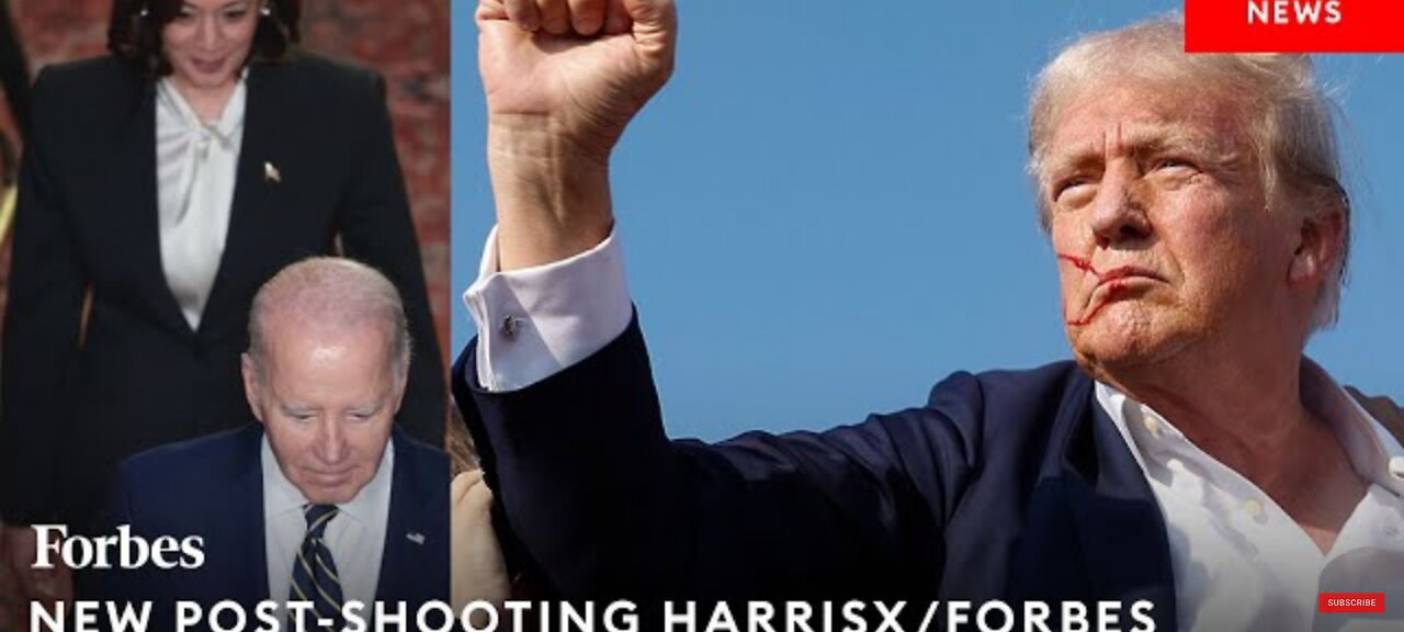 BREAKING NEWS- Trump Beats Biden, Crushes Harris In Post-Assassination Attempt HarrisX-Forbes Poll