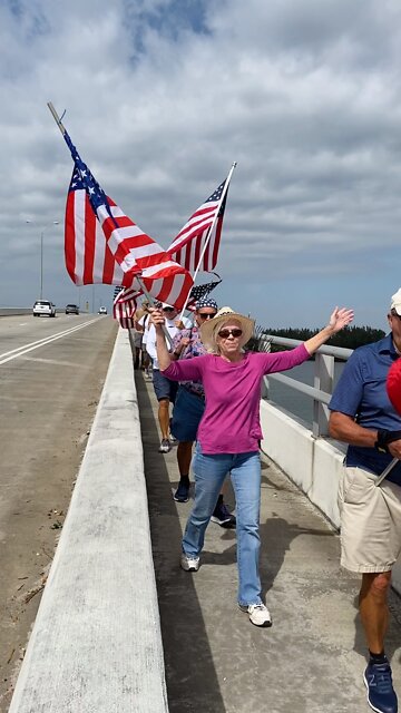 American Flag Walk - April 9, 2022 - Vero Beach, FL - *We walk Barber Bridge every Saturday 10 am*