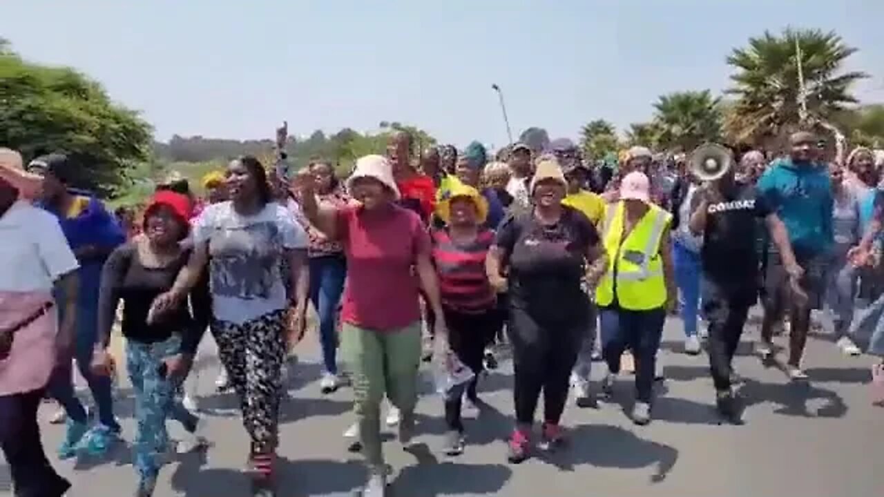 Zandspruit local residents marching to remove foreigners who are trading in the township