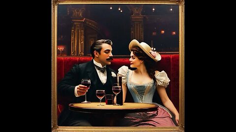 a man and a woman enjoying Pinot noir in a 1890’s theatre #1890s #manandwoman #wonderapp #theatre