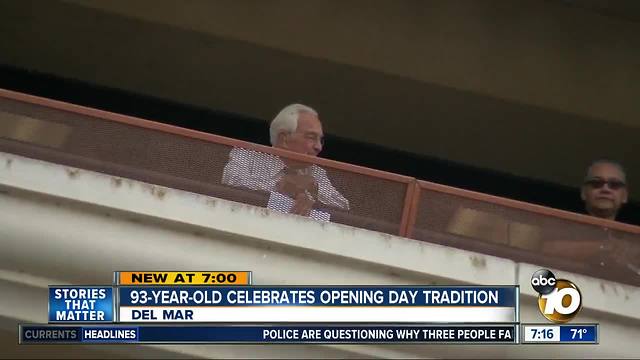 Racing enthusiast attends his 67th Opening Day at Del Mar Racetrack