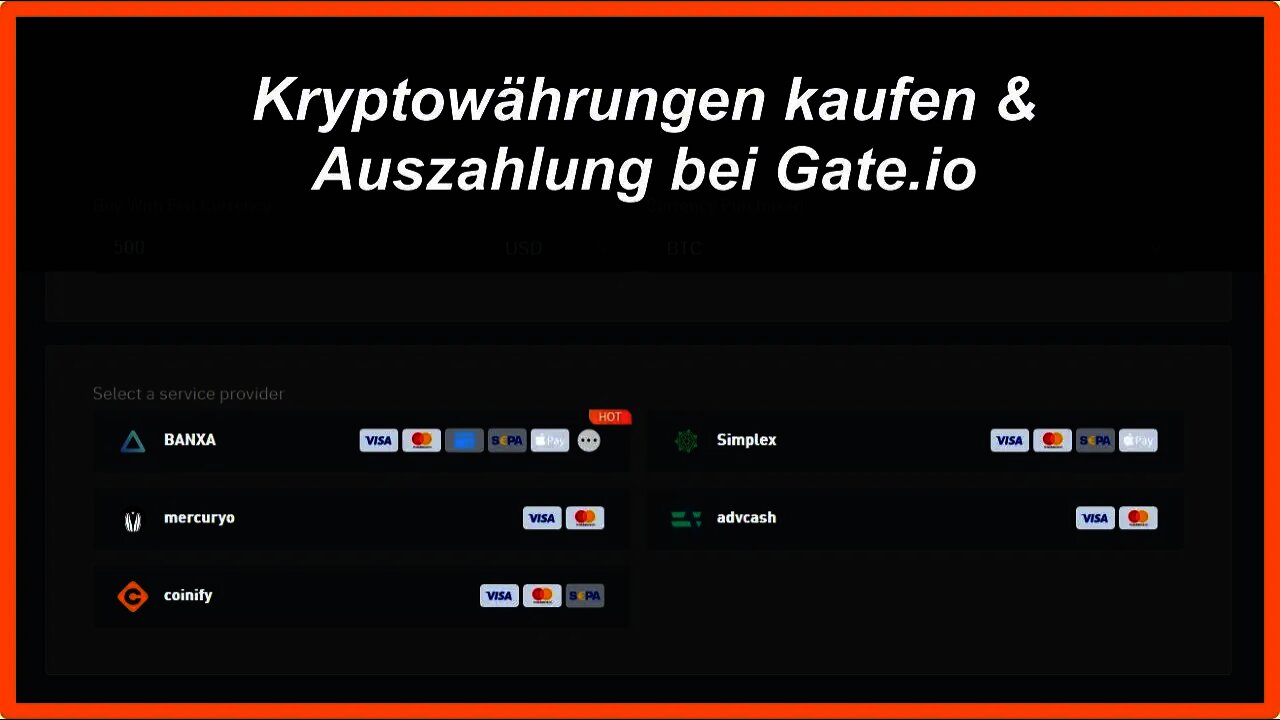 Kryptowährungen kaufen und Auszahlung bei Gateio