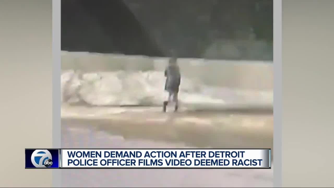 Women demand action after Detroit police officer films video deemed racist