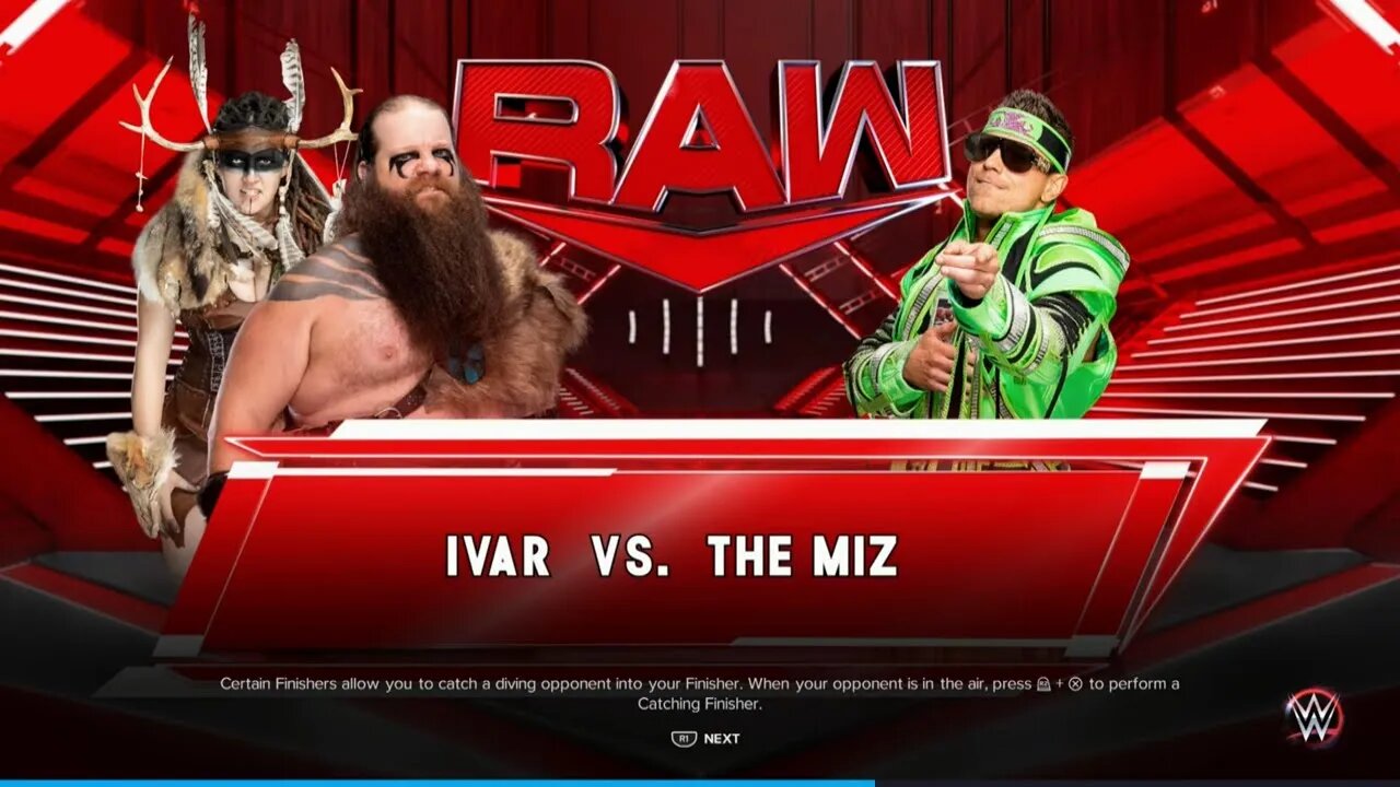 WWE Monday Night Raw The Miz vs Ivar