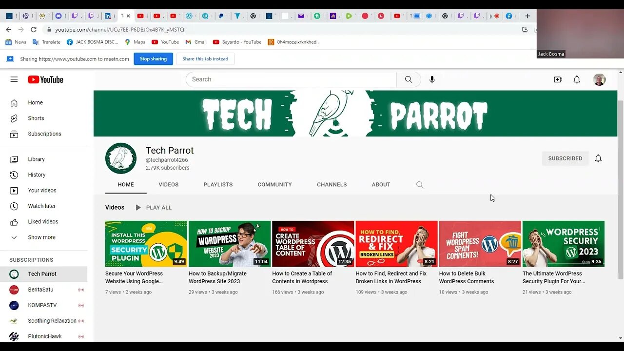 Tech Parrot YouTube Channel For Sale