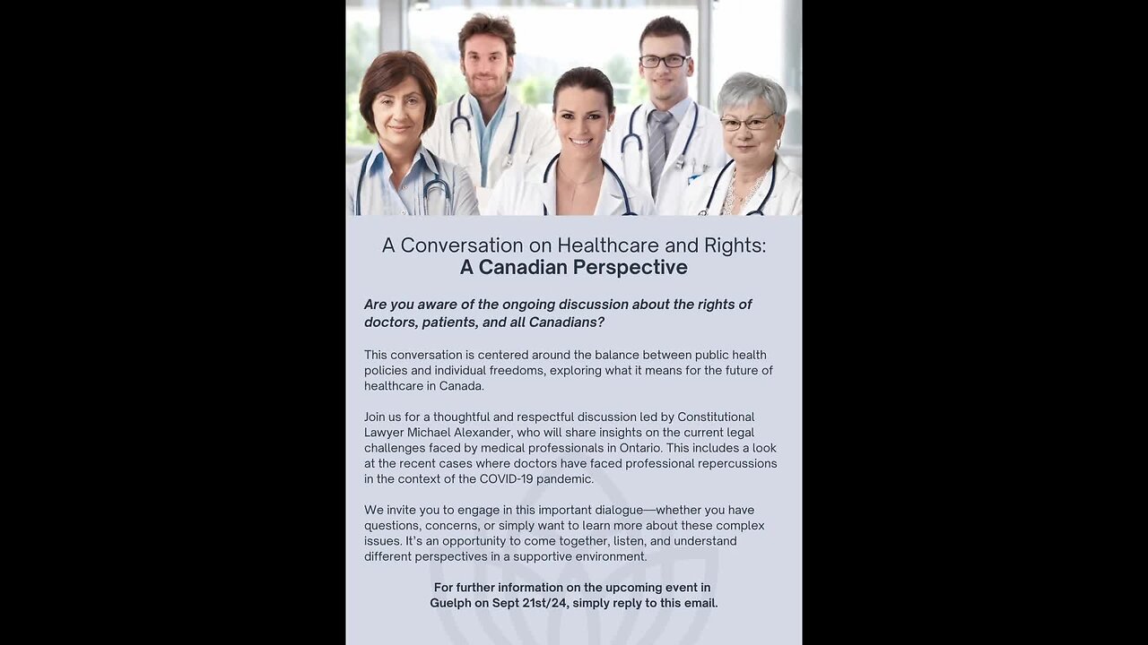 Justice for Medicine event defending the fundamental rights of doctors patients and ALL Canadians