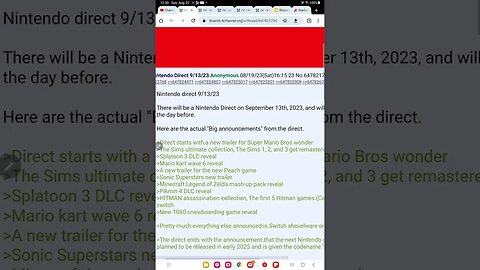 Nintendo direct leak September 13th 2023