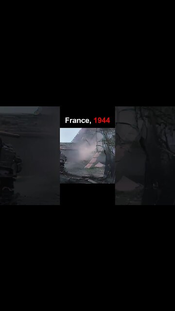 France, 1944: US Infantry & Tanks Move Through Town | 4K, 60fps, Colorized, Sound Design