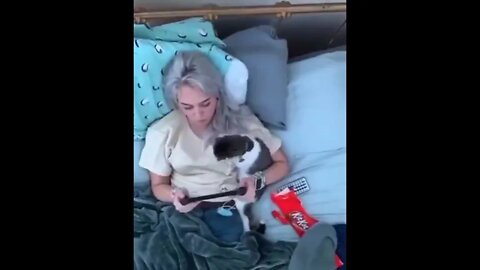 Timelapse of a lady and her cat