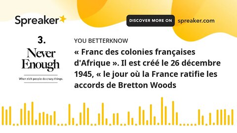 « Franc des colonies françaises d'Afrique ». Il est créé le 26 décembre 1945, « le jour où la France