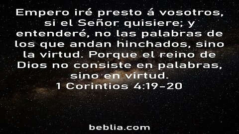 1 Corintios 4:19-20 - Santa Biblia #biblia #Jesús #Dios #Iglesia [SD]