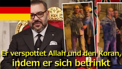 24. August 2022 Mohamed VI., König von Marokko, verspottet Allah und das heilige Buch des Korans, indem er sich in Paris, Frankreich, betrinkt || RESISTANCE ...-