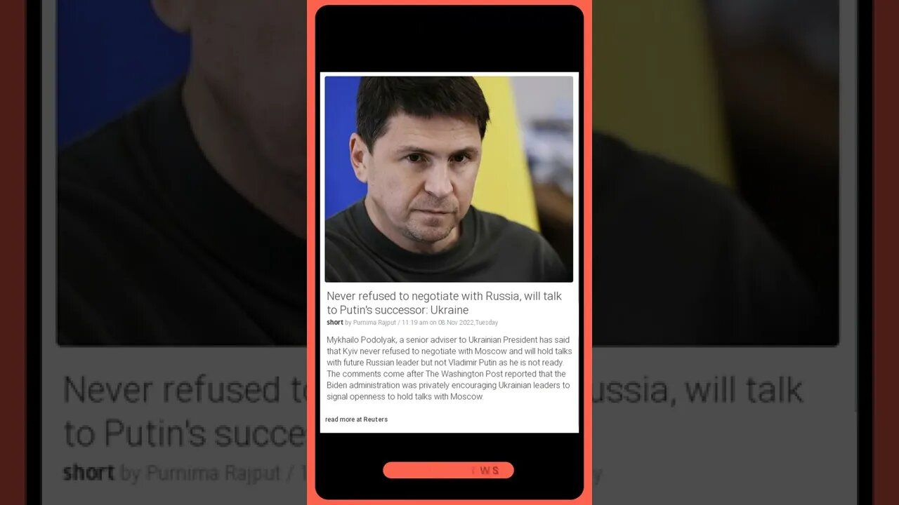 Never refused to negotiate with Russia, will talk to Putin's successor: Ukraine | #shorts #news