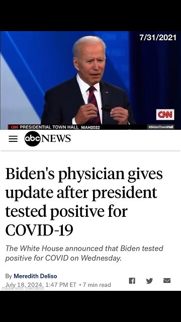 Covid Vaccinated with boosters Biden gets Covid AGAIN!!!