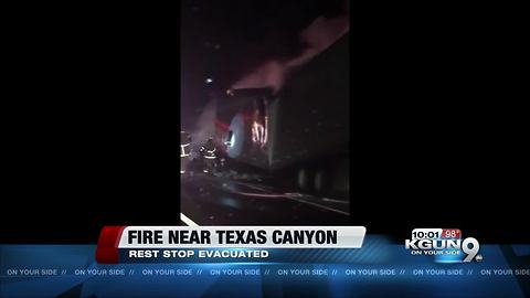 Fire burning between Benson and Willcox, rest stop evacuated