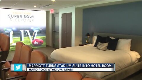 Marriott turns stadium suite into hotel room for the Super Bowl