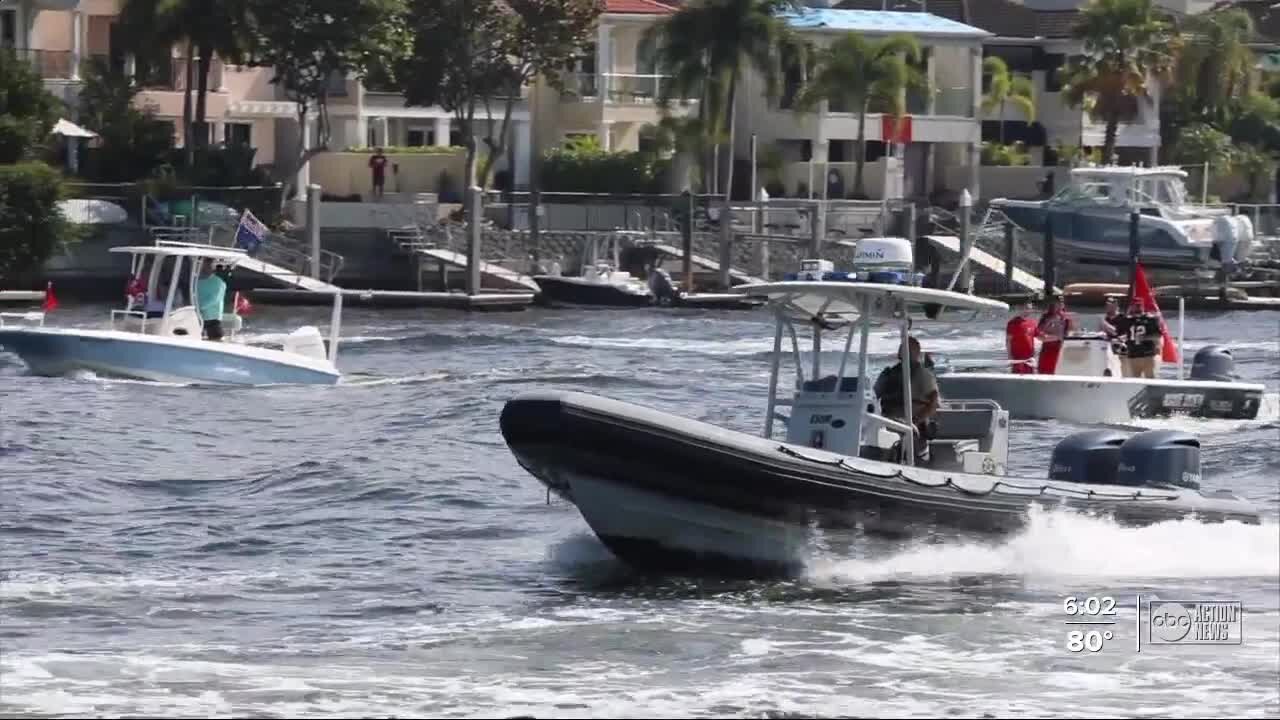 Bucs fans flock to the Hillsborough River to celebrate