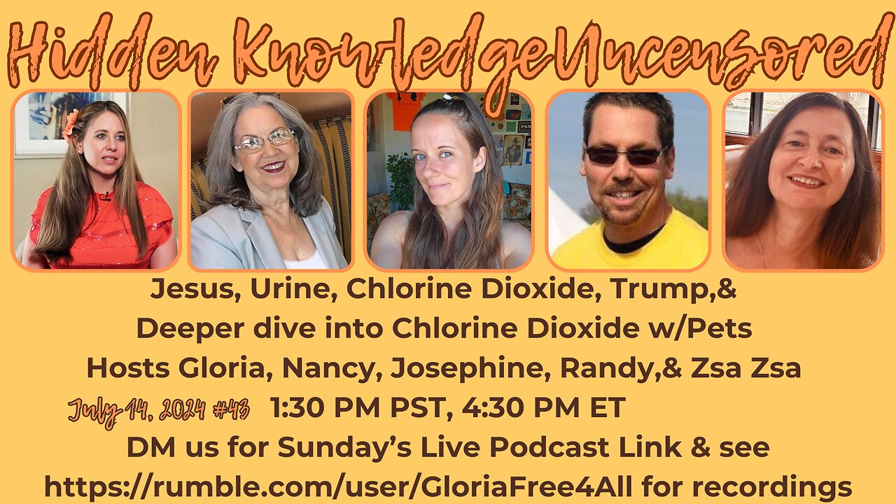 Jesus Christ, Urine, Chlorine Dioxide, President Trump,& Deeper dive into Chlorine Dioxide w/ Pets