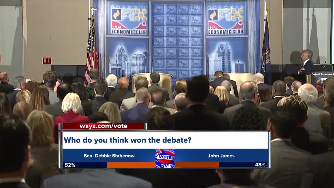 Debbie Stabenow & John James face off in Senate debate