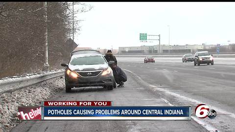 Potholes causing flat tires on I-465