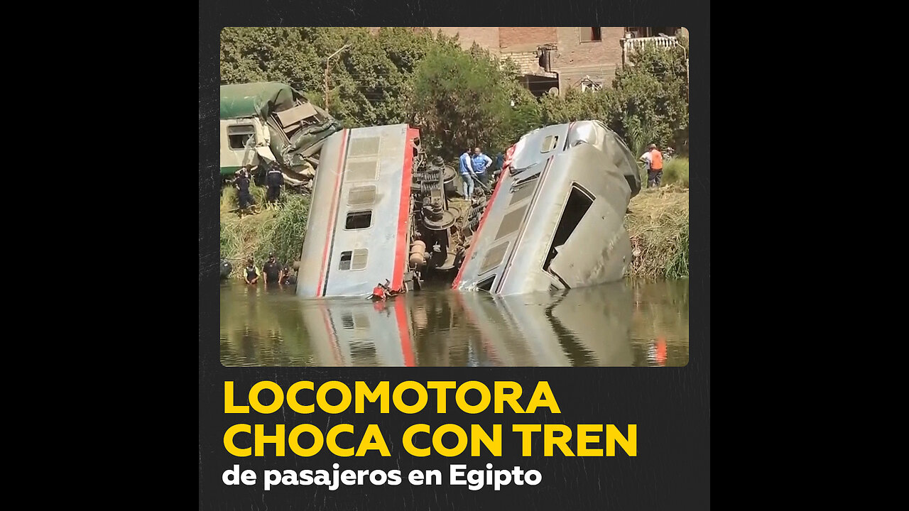 Accidente ferroviario en Egipto: locomotora colisiona con un tren