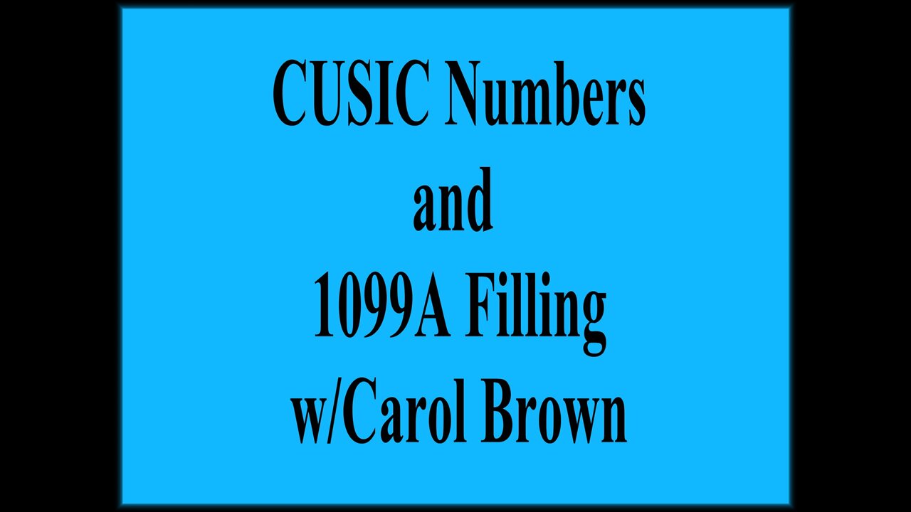 Finding your CUSIP# and Filing your 1099A