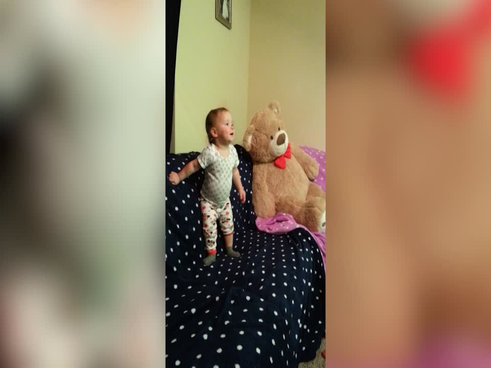 Cute Baby Girl Makes up her Own Game