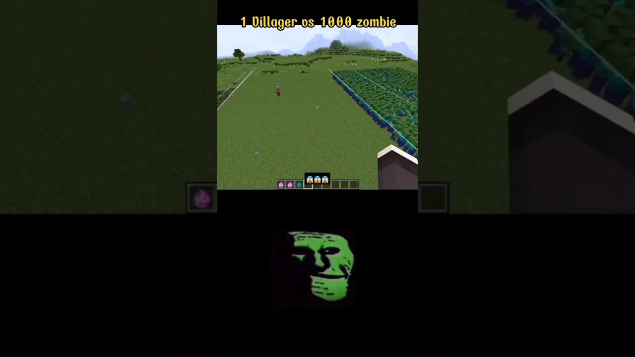 1 vilager vs 1000 zombie😱😱😱!!!!!#minecraft #viral #shorts