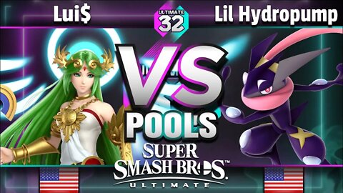 ULTIMATE 32 Pools - Lui$ (Palutena) vs. Lil Hydropump (Greninja) - Smash Ultimate