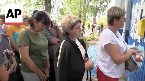 Evacuees from Russia's Kursk line up for aid amid incursion by Ukraine