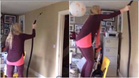 Hilarious attempt to get rid of a spider