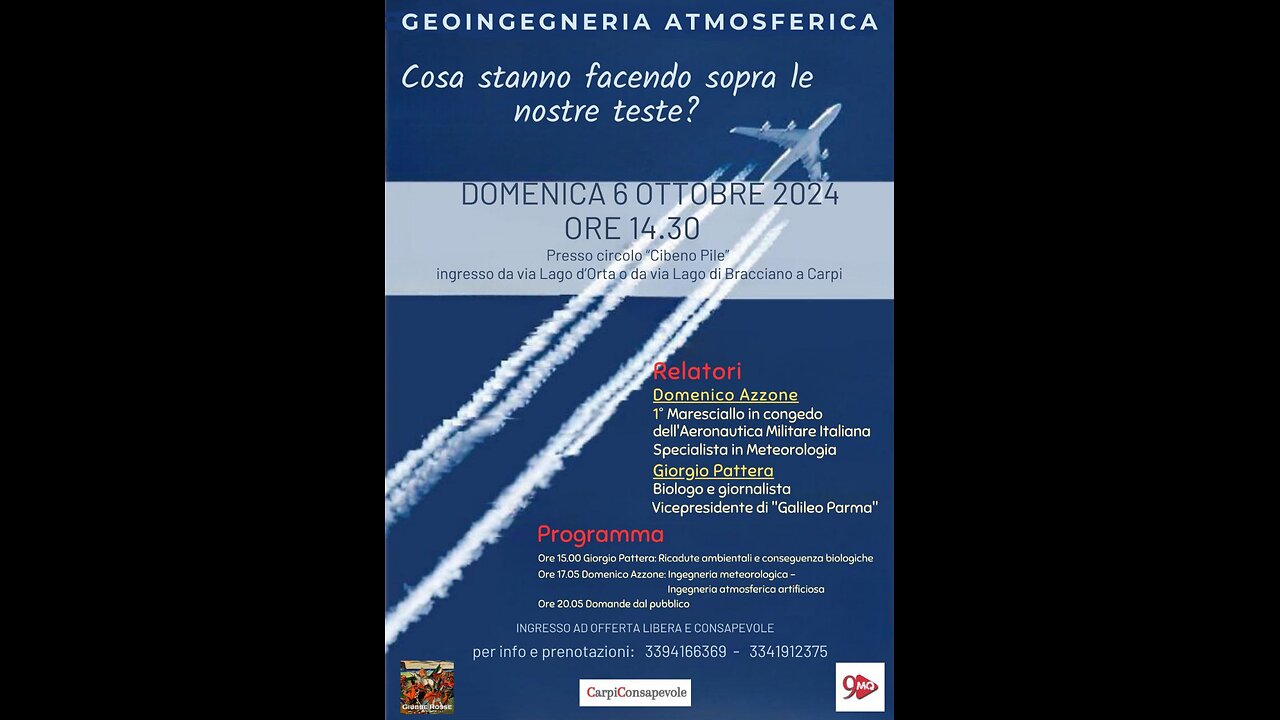 Carpi 06.10.2024 - Geoingegneria atmosferica - Domenico Azzone, Specialista in Metereologia Pt. 1