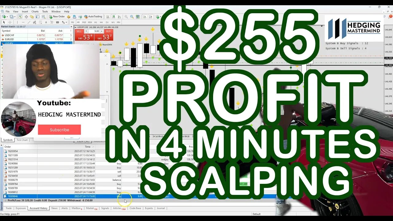 $255 Quick Profit In 4 Minutes Scalping using System A #FOREXLIVE #XAUUSD
