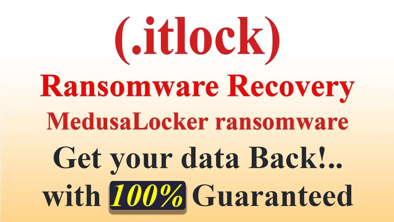 || SOLVED || Itlock (.itlock) MedusaLocker ransomware virus - removal and decryption