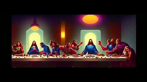 Check out this crazy AI generated art interpretation of "The Last Supper"