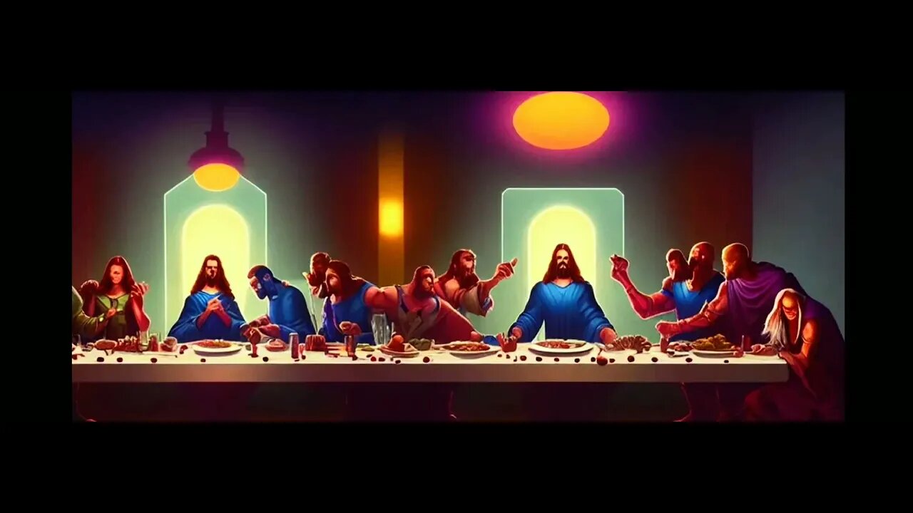 Check out this crazy AI generated art interpretation of "The Last Supper"