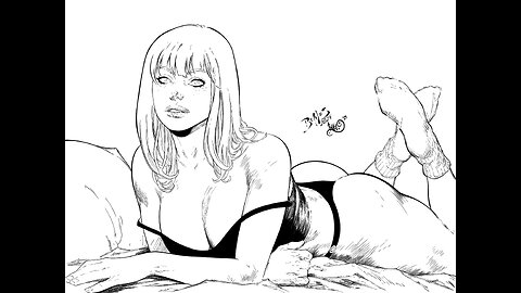 Inking Mary Jane Watson Pin Up