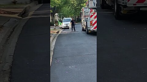 Washing my car when these guys came to work