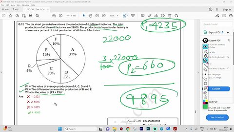SSC CGL Tier 1 2022 (1st December Shift 4) Maths Solutions MEWS #ssc #pyq