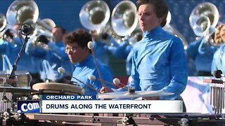 Drums along the waterfront rocks New Era Field