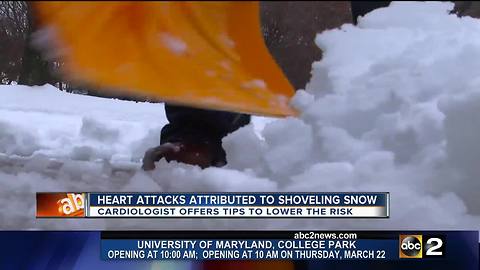 Heart attacks attributed to shoveling snow