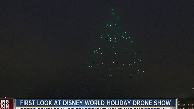 First look at Disney World Holiday Drone show