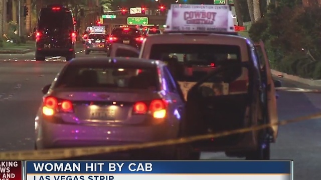 Woman hit by taxi on Las Vegas Strip