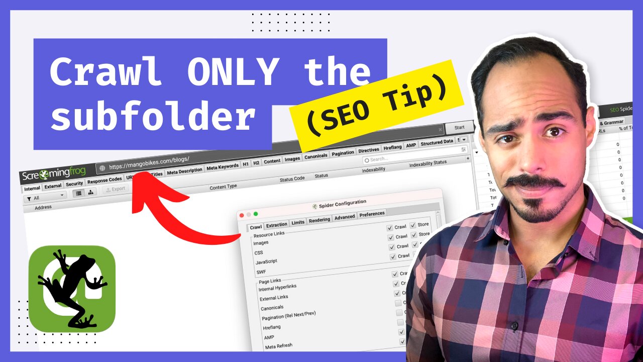 How to crawl ONLY the subfolder with Screaming Frog | SEO tutorial